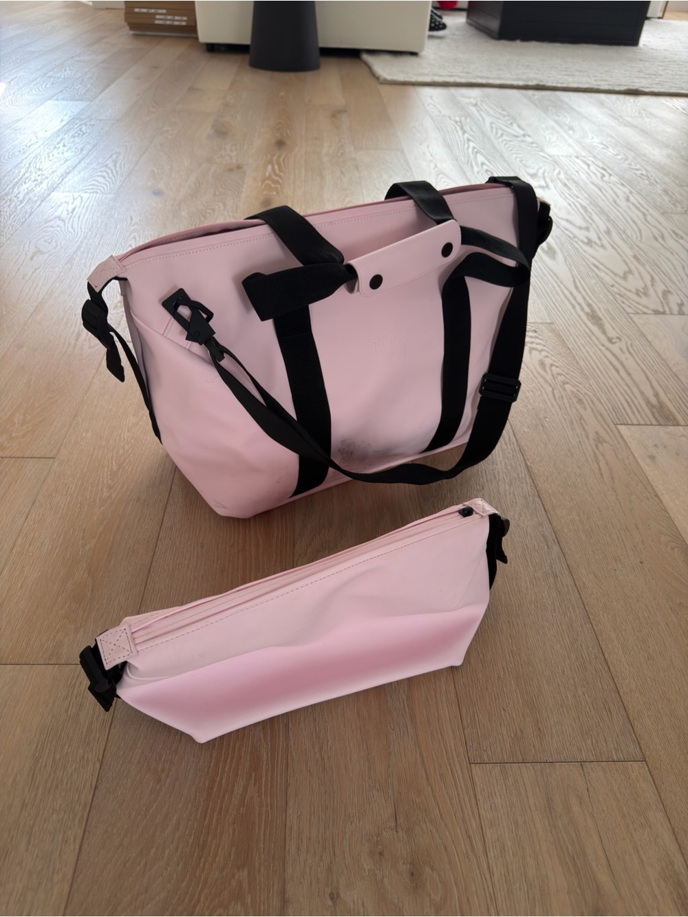 3 Bags - RAINS duffel tote bag toiletry - light pink